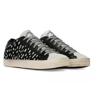 P448 Women’s John Spotted Cowiena Faux Fur Calf Hair Sneakers, Size 41